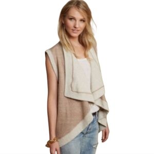 NWT Matilda Jane Tan and Cream Knit Poncho with Waterfall Collar